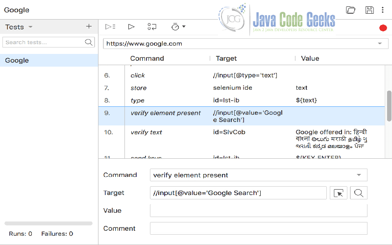 selenium-ide-java-code-geeks